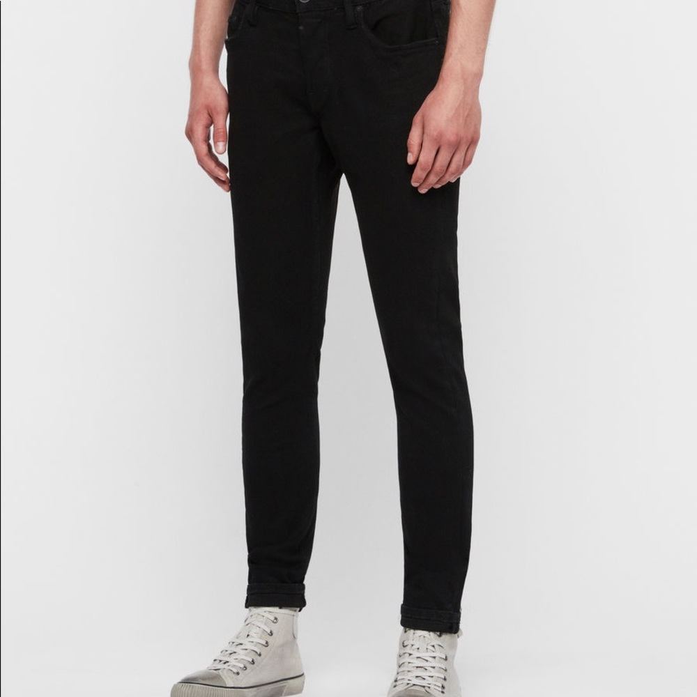 All saints Rex black denim sz 30 waist